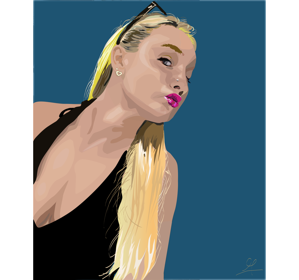 custom made vector porrait of a girl